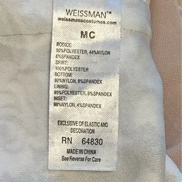 Medium Child Pink Ballerina Costume -Beige floral bodice with Gold glitter - Picture 8 of 8